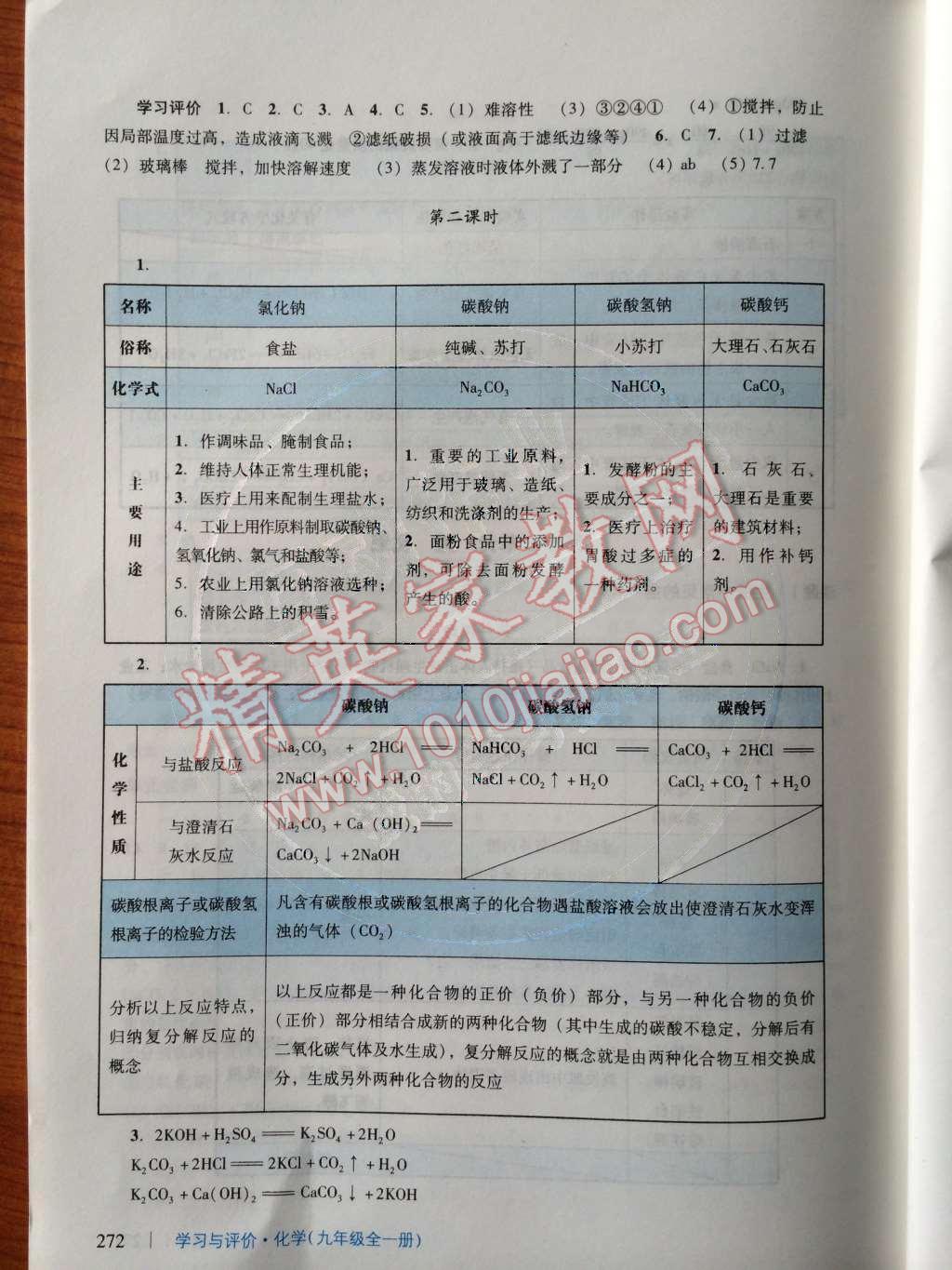 2014年学习与评价九年级化学全一册人教版 第52页