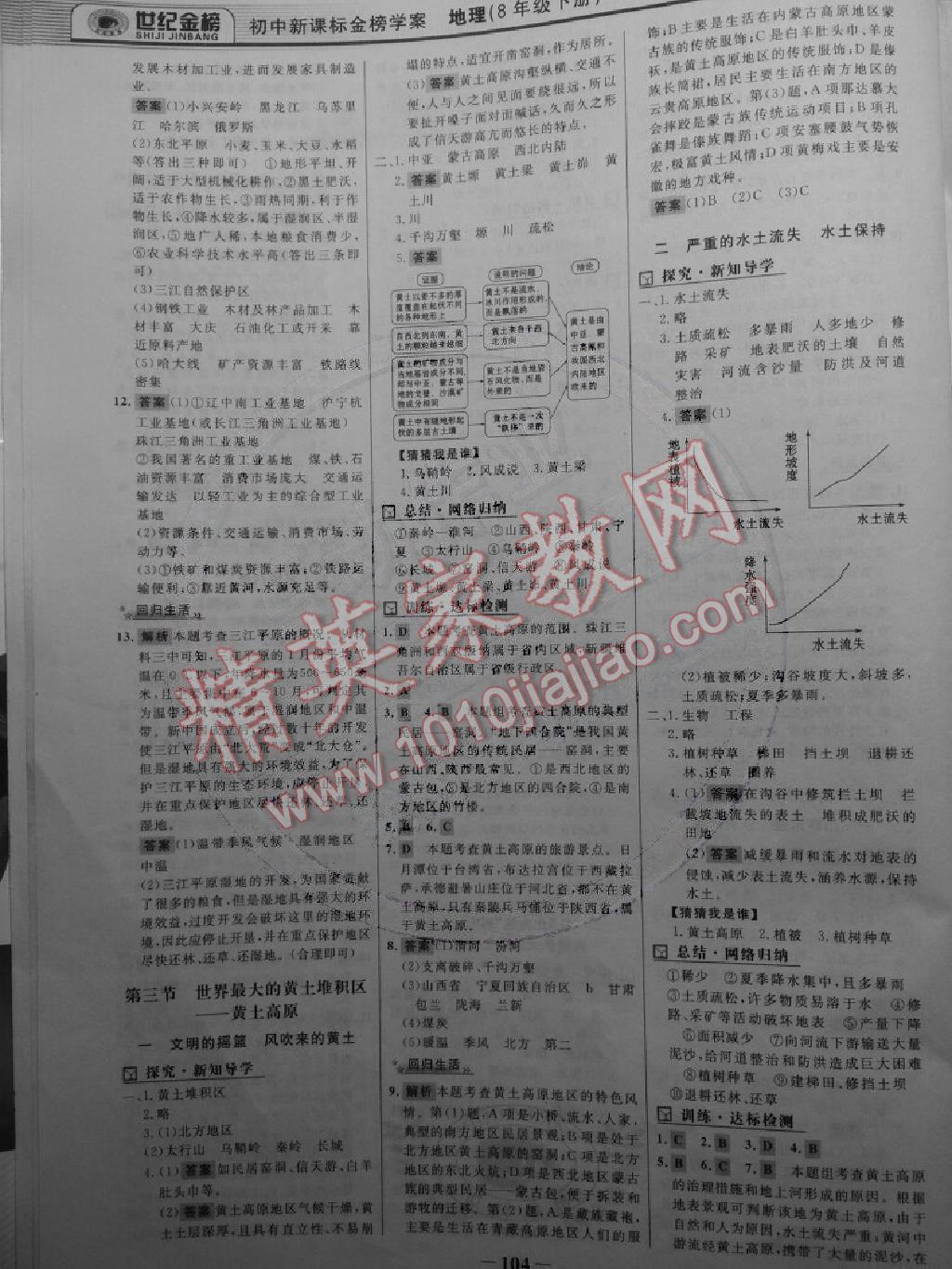 2014年世紀(jì)金榜初中新課標(biāo)金榜學(xué)案八年級地理下冊 第3頁