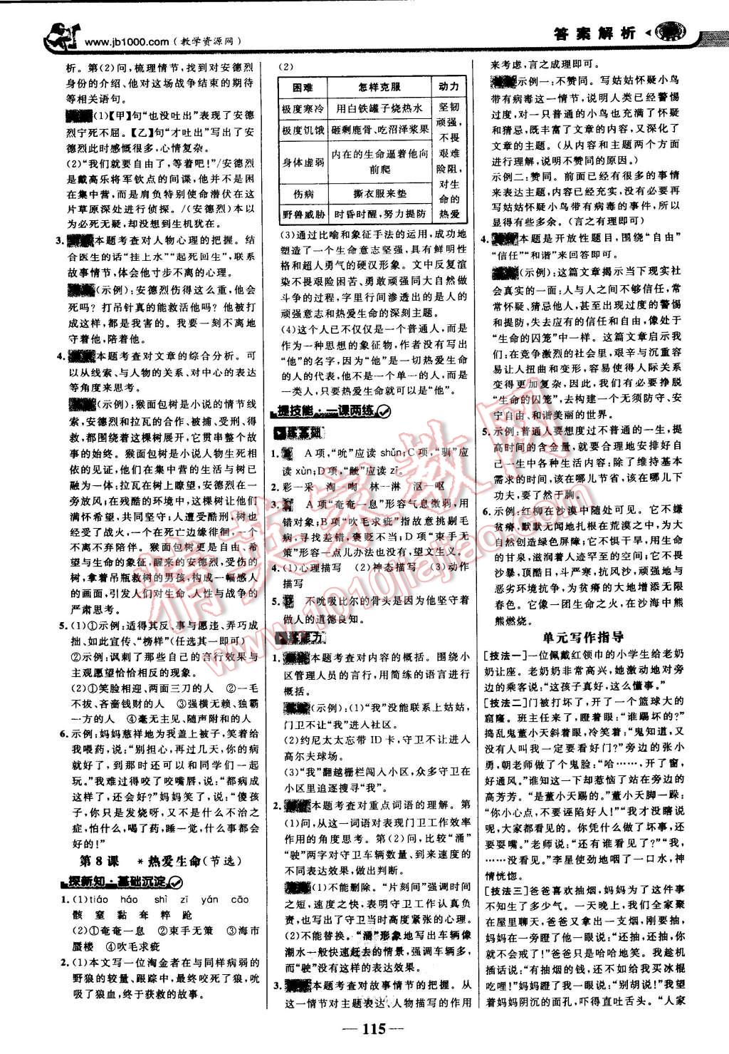 2015年世紀(jì)金榜金榜學(xué)案九年級語文下冊人教版 第6頁