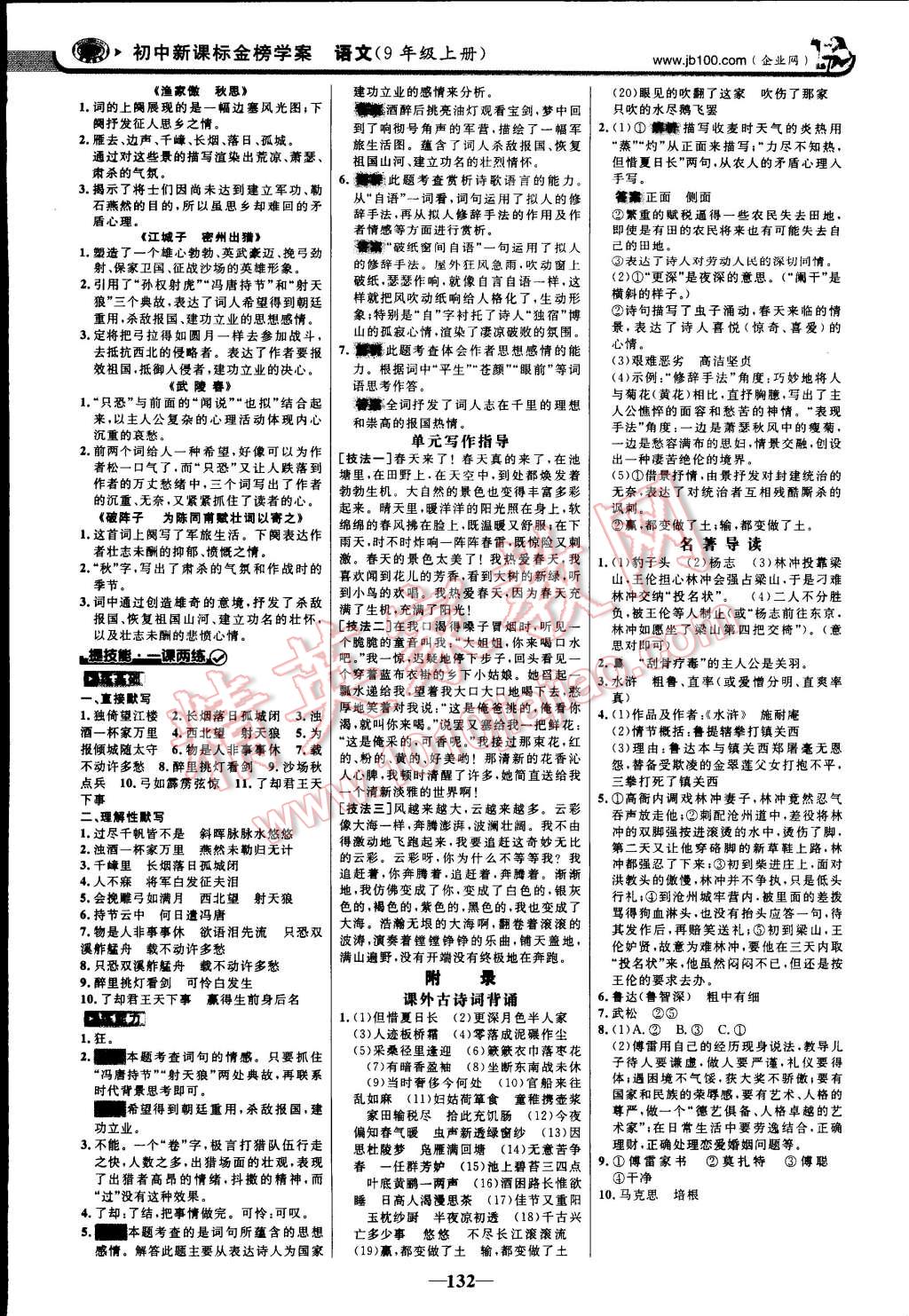 2014年世纪金榜金榜学案九年级语文上册人教版 第15页