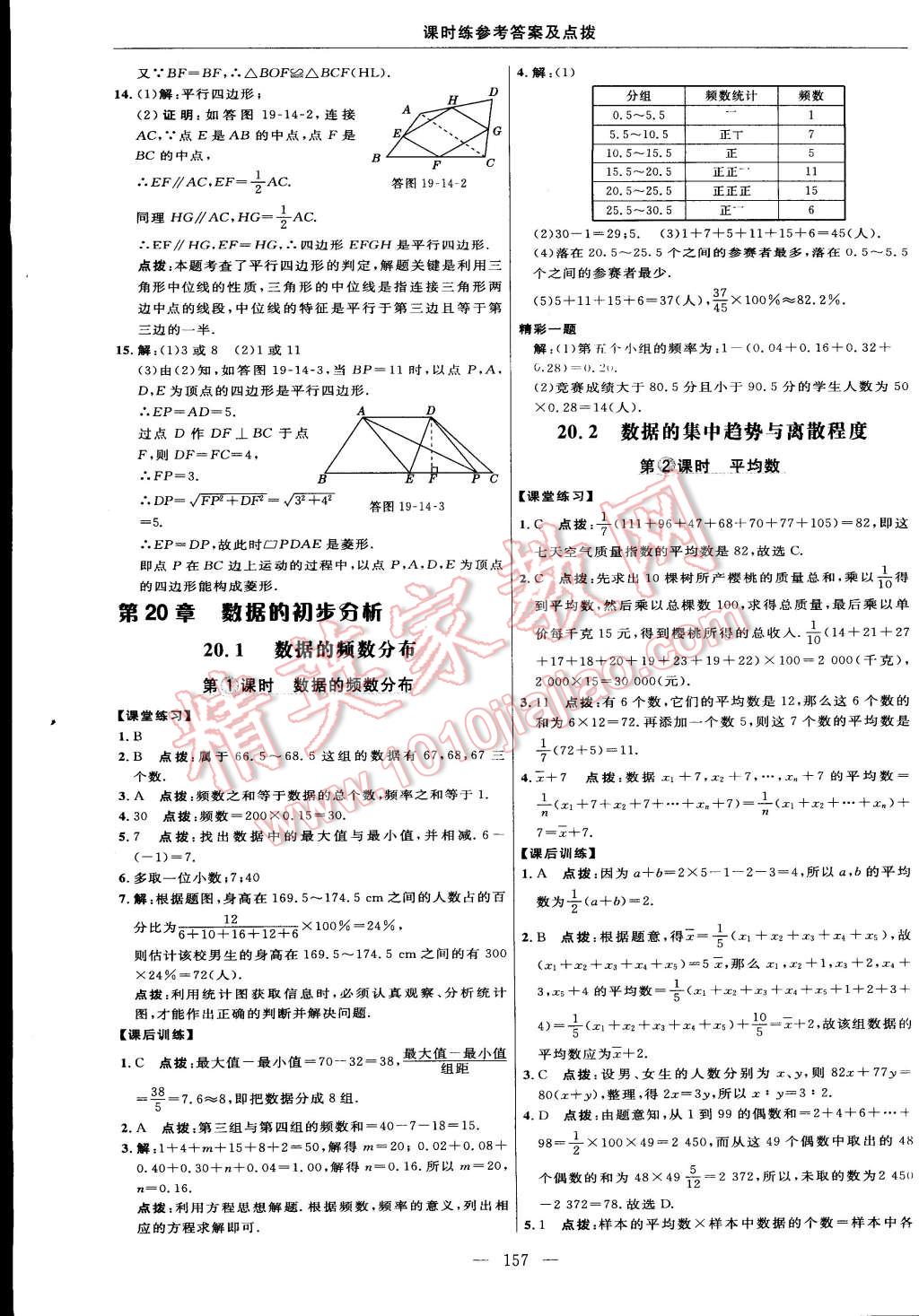 2015年點(diǎn)撥訓(xùn)練八年級數(shù)學(xué)下冊滬科版 第35頁