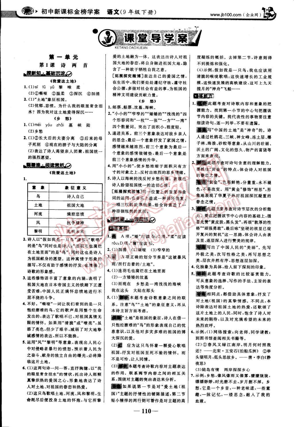 2015年世紀金榜金榜學案九年級語文下冊人教版 第24頁