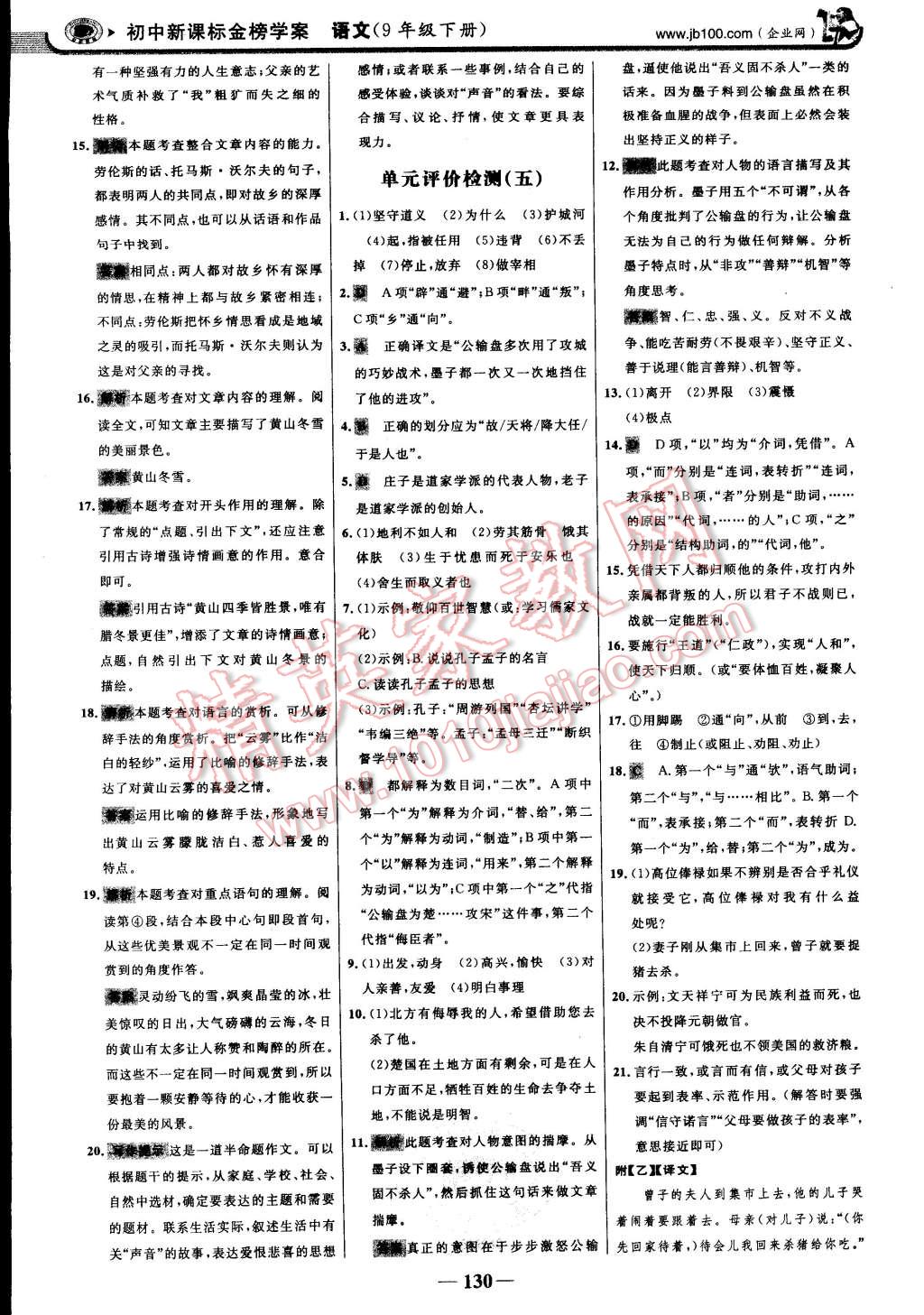 2015年世紀(jì)金榜金榜學(xué)案九年級(jí)語(yǔ)文下冊(cè)人教版 第44頁(yè)