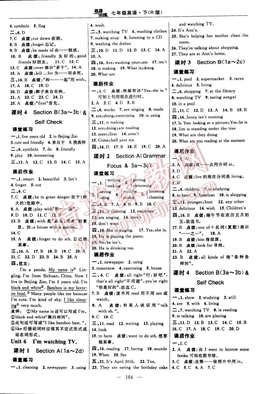 2015年點撥訓練七年級英語下冊人教版 第18頁