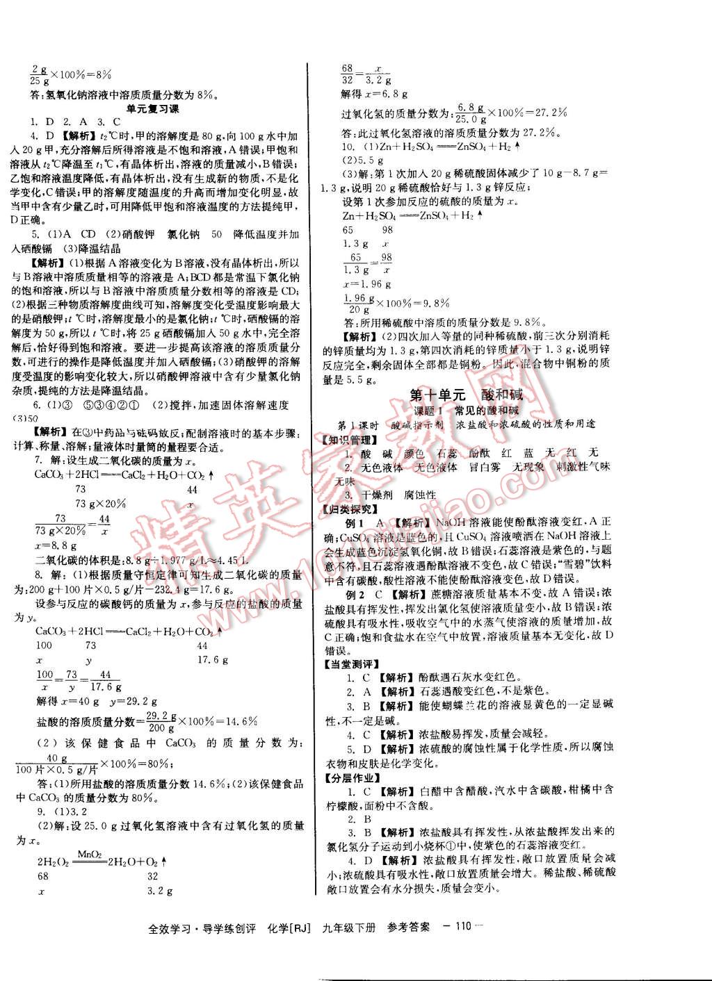 2015年全效學習九年級化學下冊人教版 第10頁