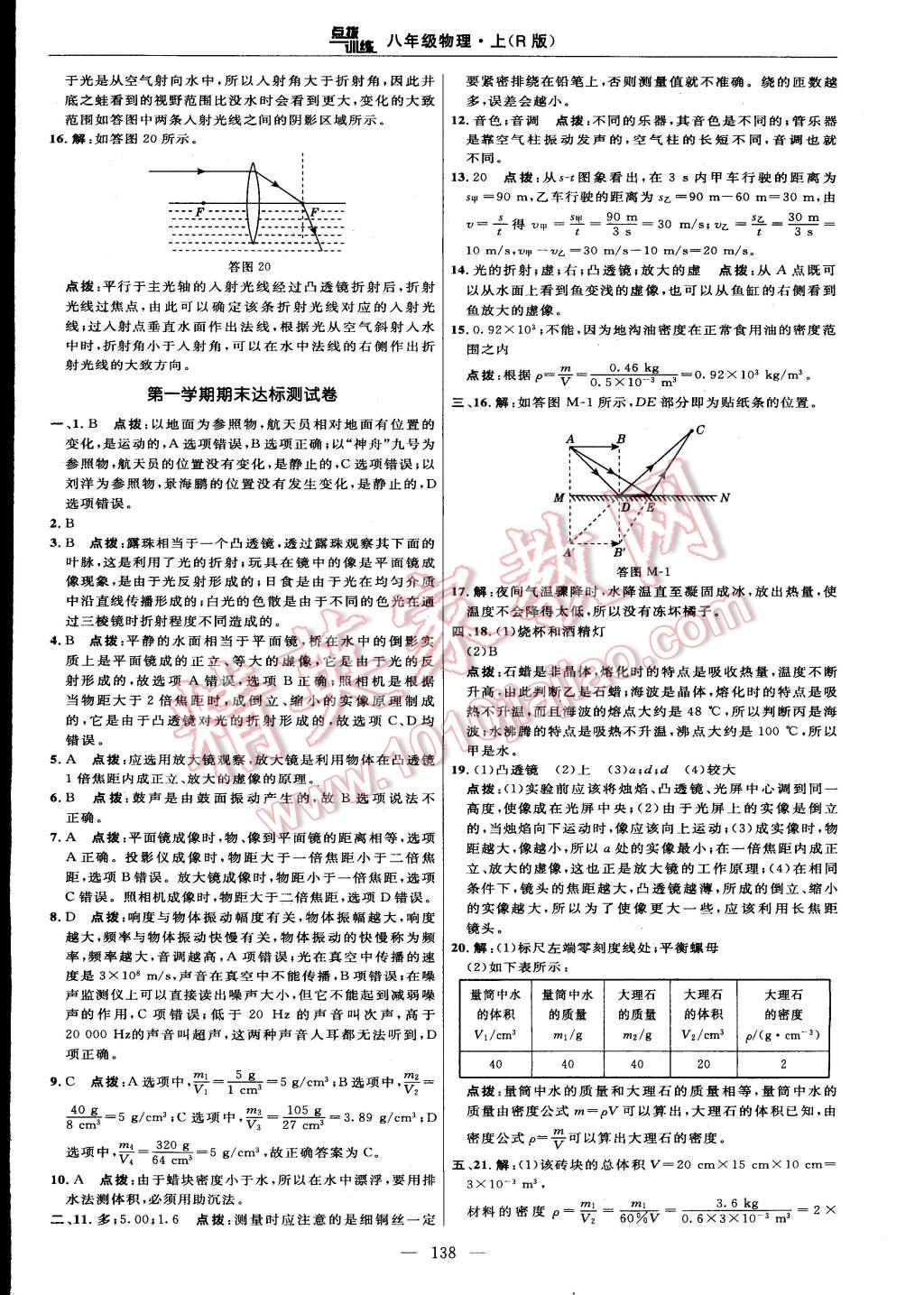 2014年點(diǎn)撥訓(xùn)練八年級物理上冊人教版 第12頁