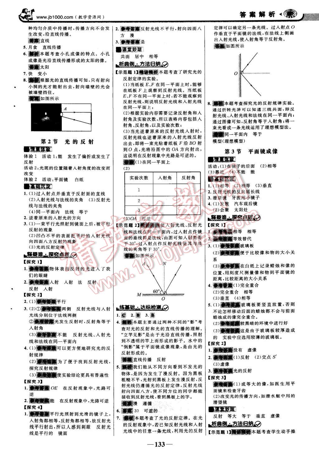 2014年世纪金榜金榜学案八年级物理上册人教版 第8页