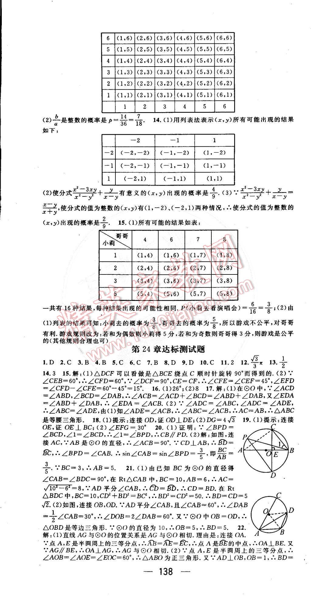 2015年名师测控九年级数学下册沪科版 第19页