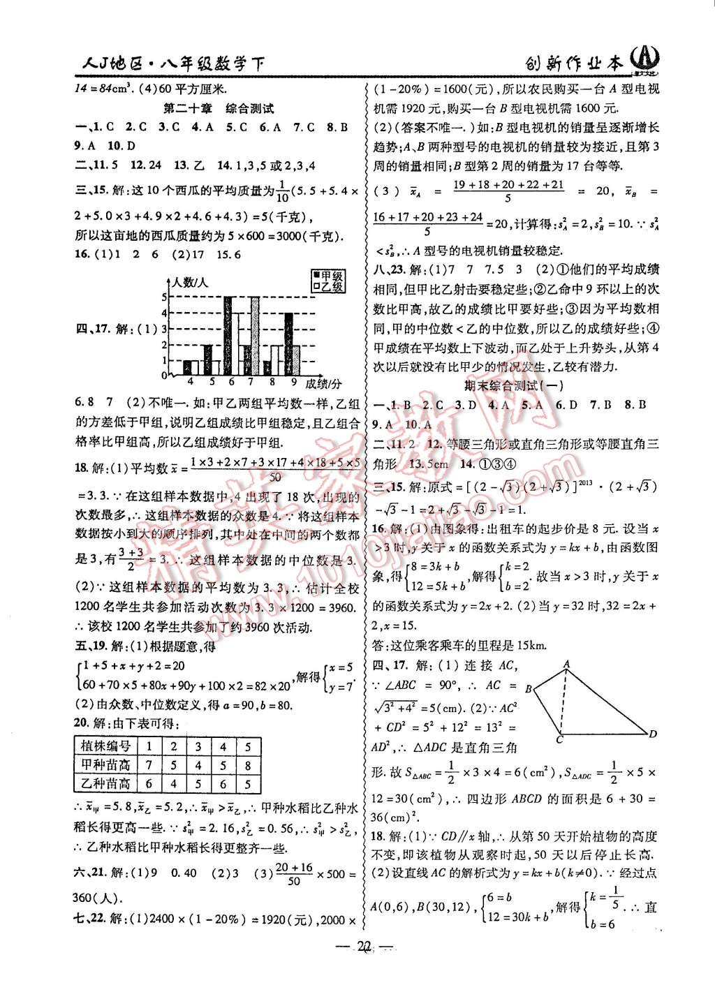 2015年创新课堂创新作业本八年级数学下册人教版 第22页