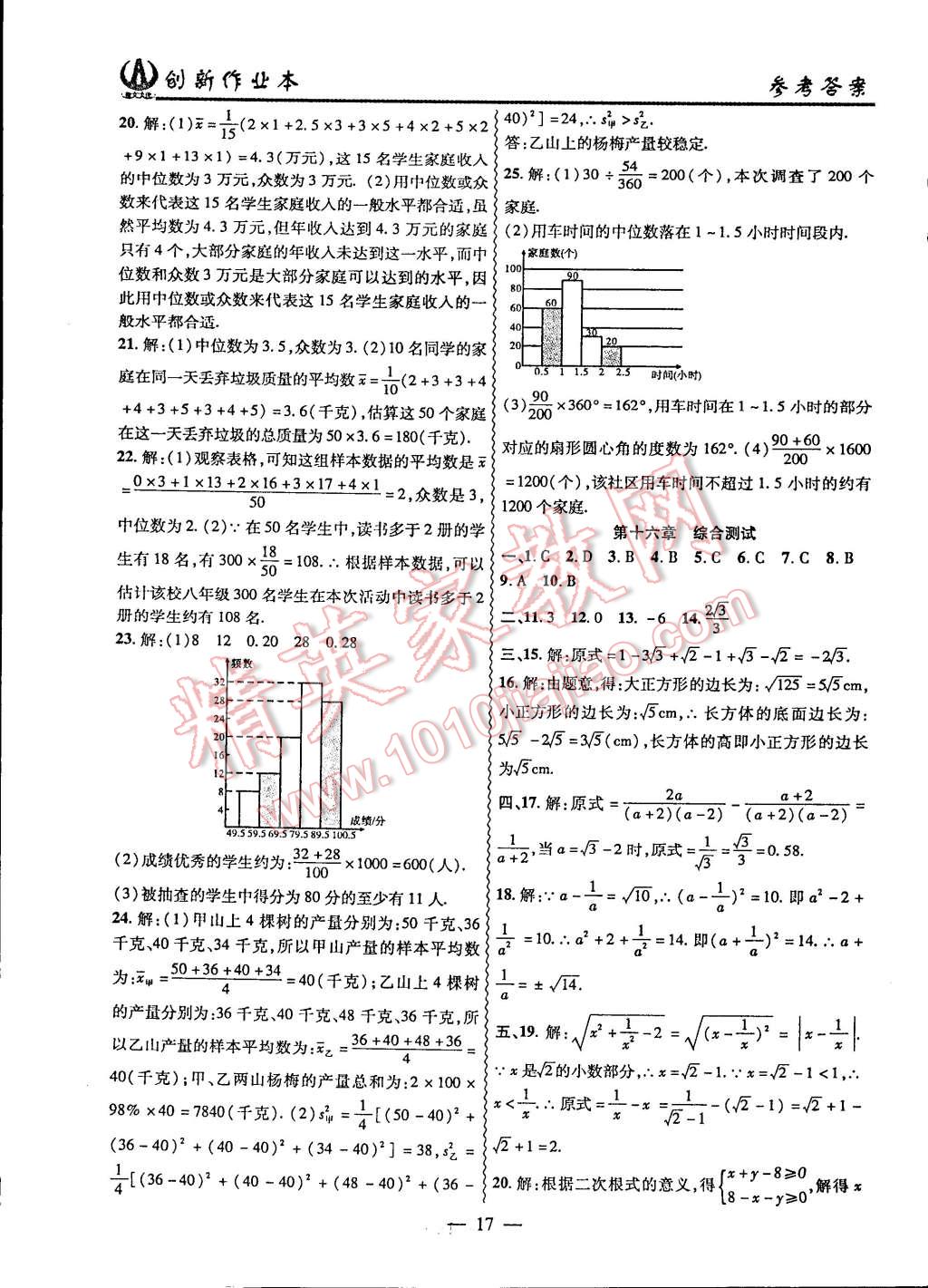 2015年创新课堂创新作业本八年级数学下册人教版 第17页