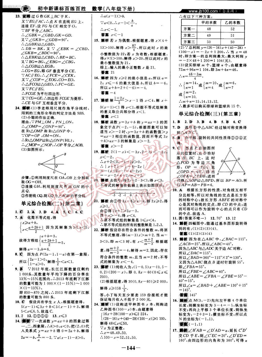 2015年世纪金榜百练百胜八年级数学下册北师大版 第2页