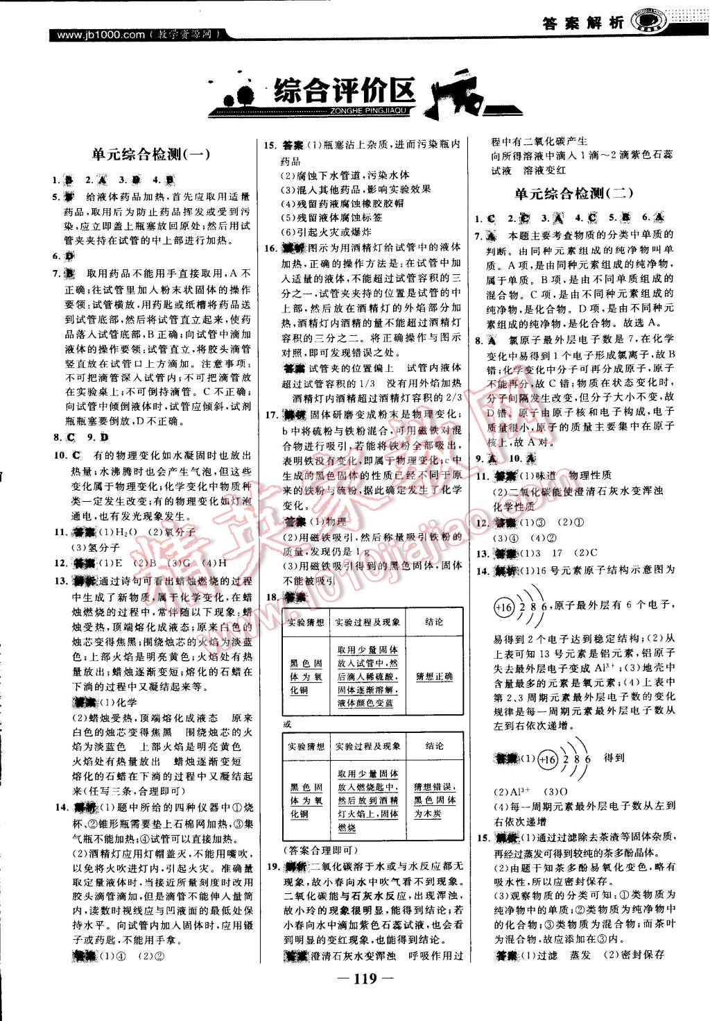 2014年世紀(jì)金榜百練百勝九年級化學(xué)上冊魯教版 第18頁