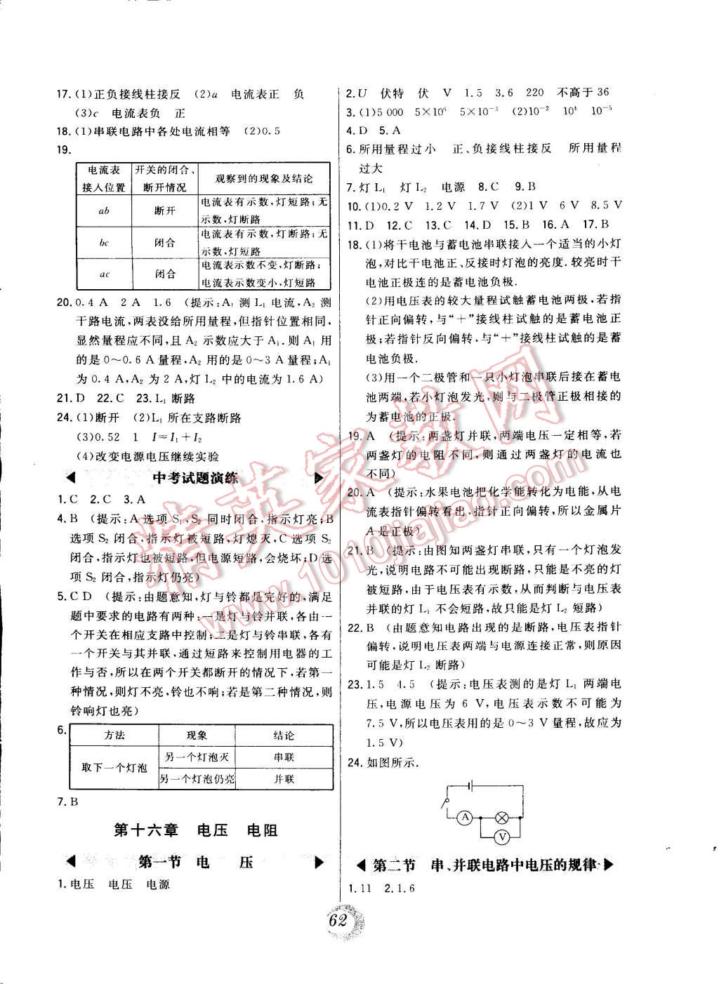 2014年北大绿卡九年级物理全一册人教版 第6页