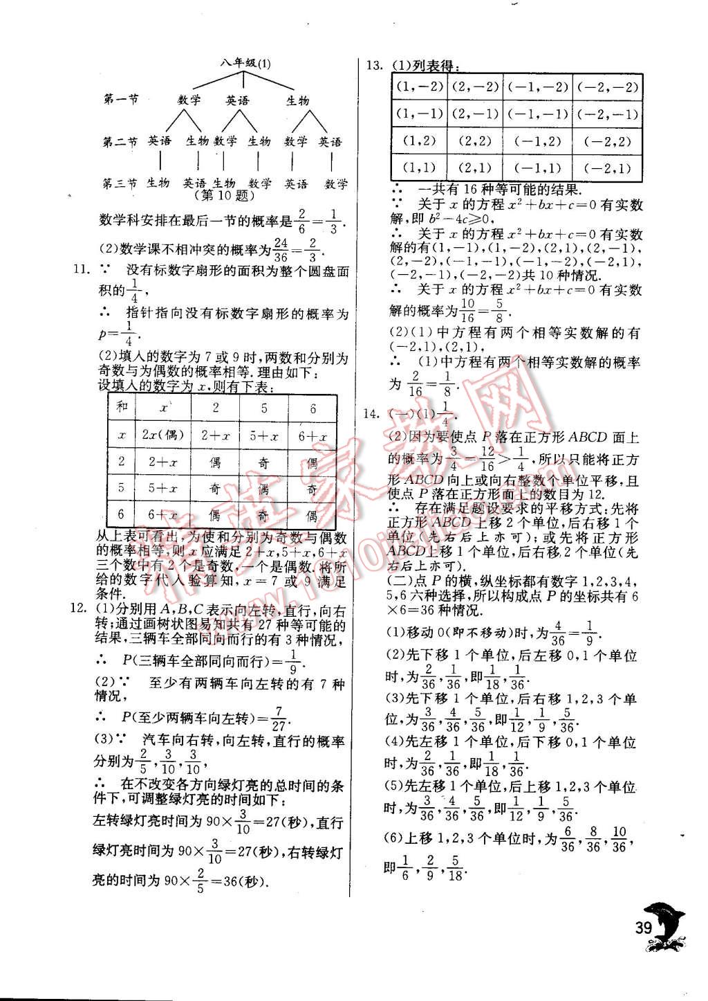 2014年实验班提优训练九年级数学上册人教版 第39页