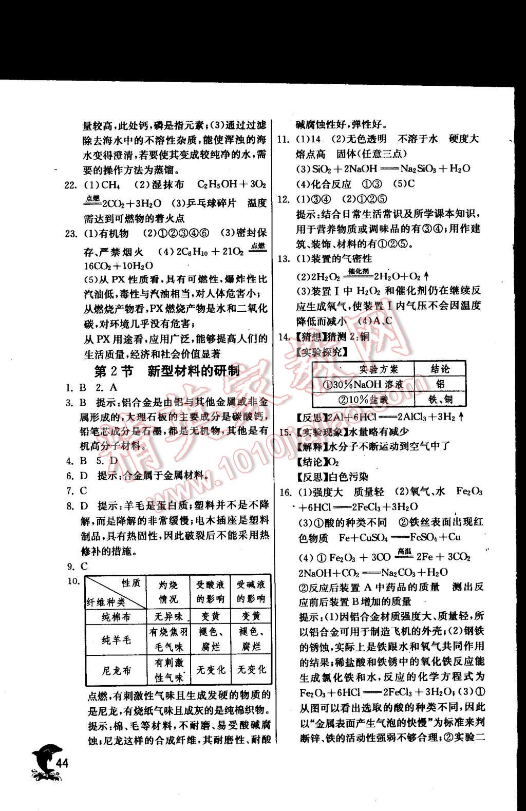 2015年實(shí)驗(yàn)班提優(yōu)訓(xùn)練九年級(jí)化學(xué)下冊(cè)滬教版 第44頁(yè)