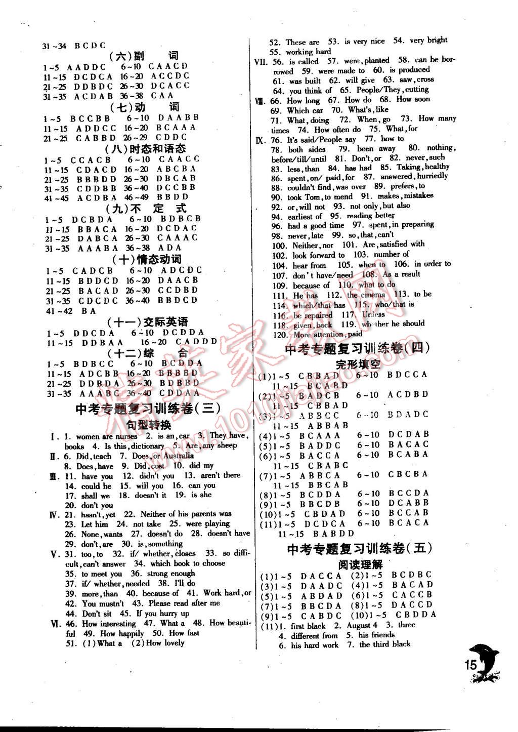 2015年實驗班提優(yōu)訓練九年級英語下冊譯林版 第15頁