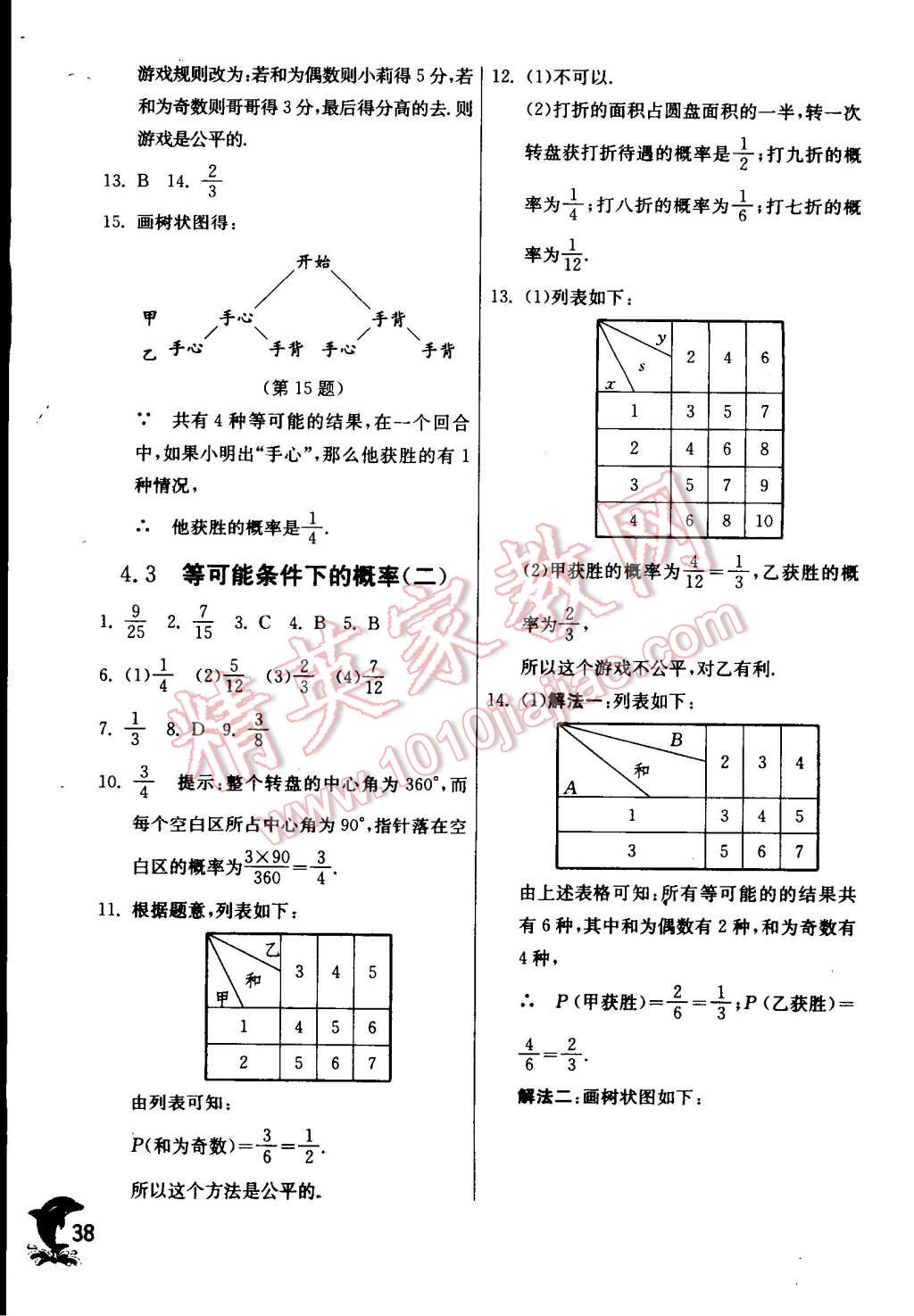 2014年實(shí)驗(yàn)班提優(yōu)訓(xùn)練九年級數(shù)學(xué)上冊蘇科版 第38頁