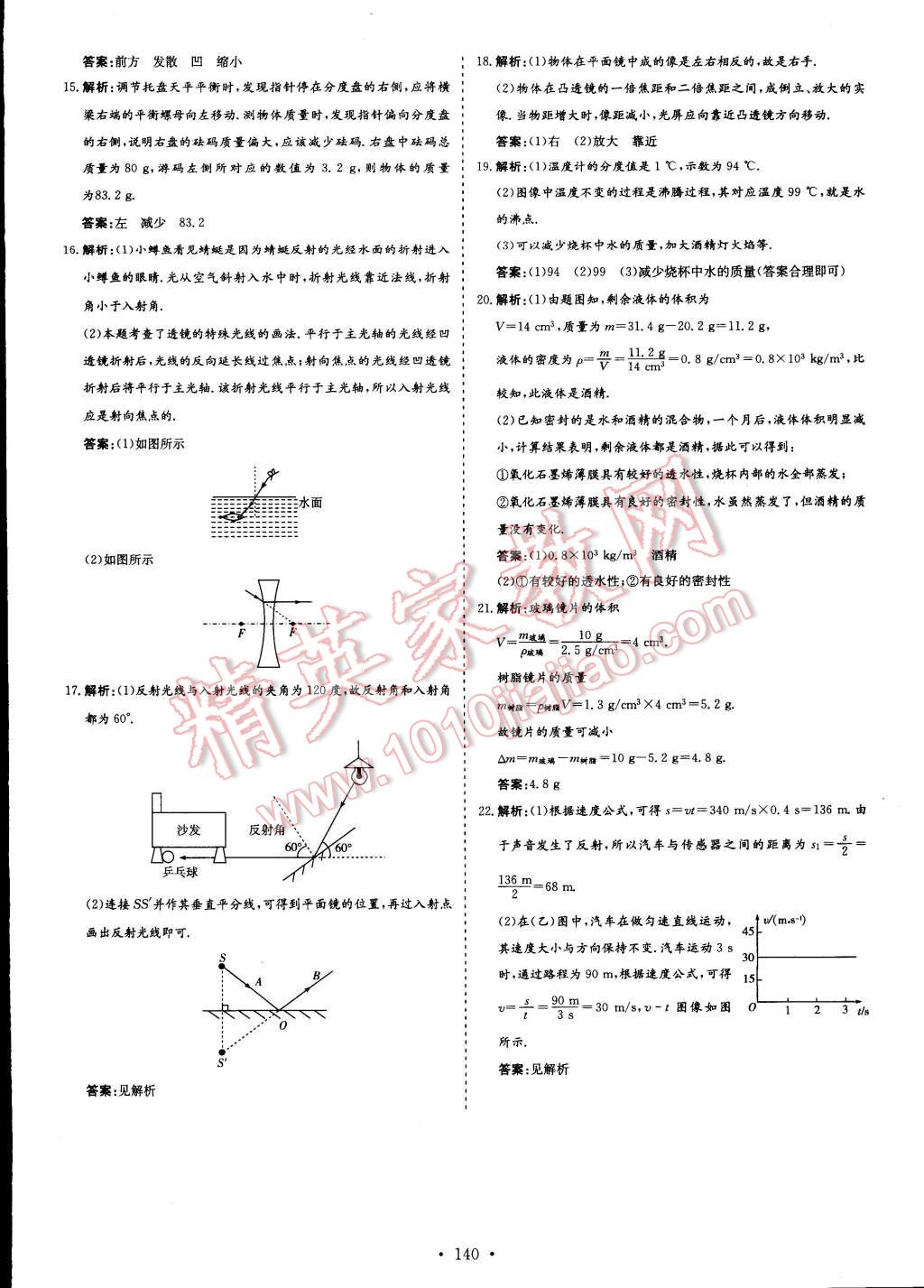 2014年初中同步学习导与练导学探究案八年级物理上册 第16页