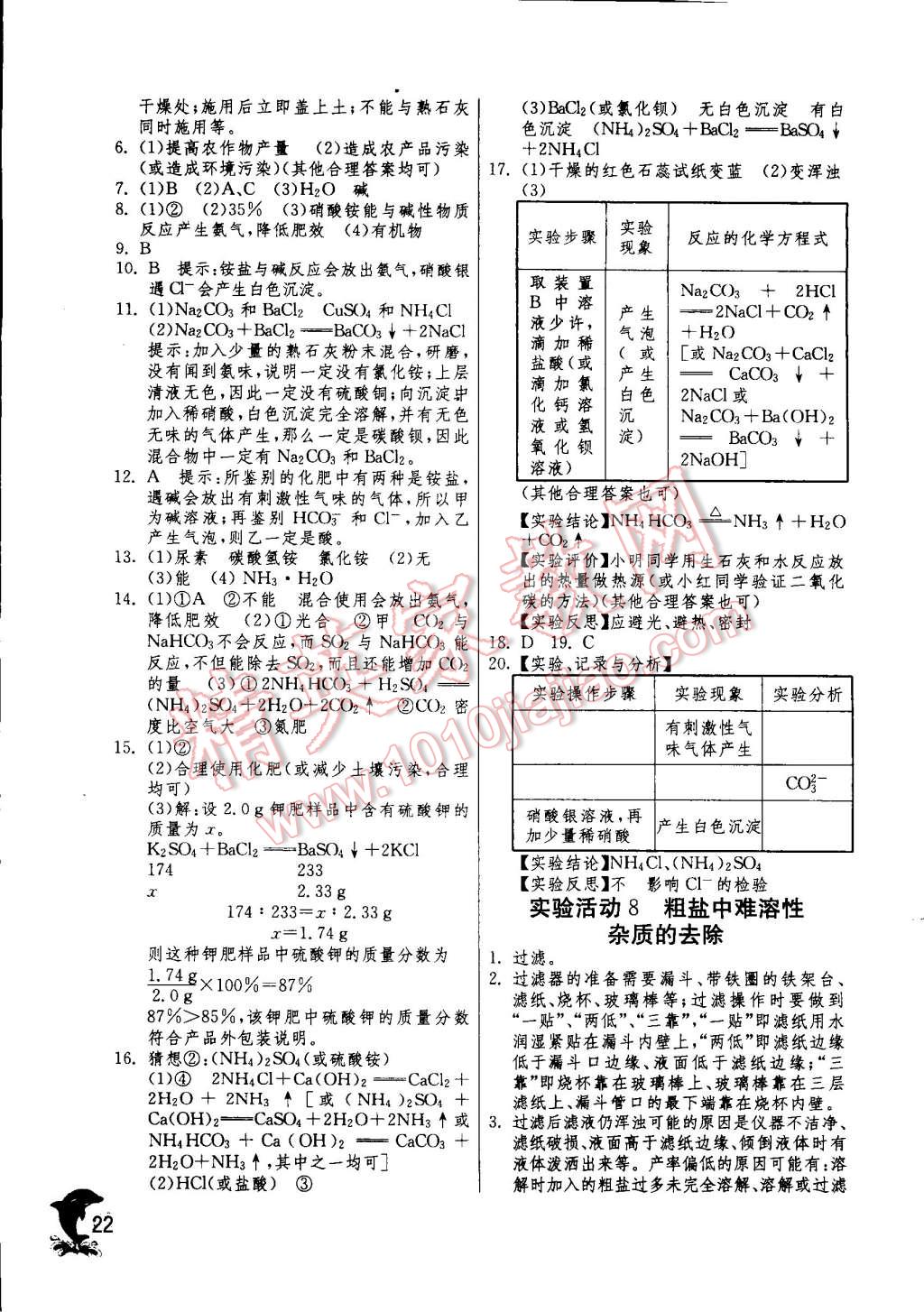 2015年实验班提优训练九年级化学下册人教版 第22页