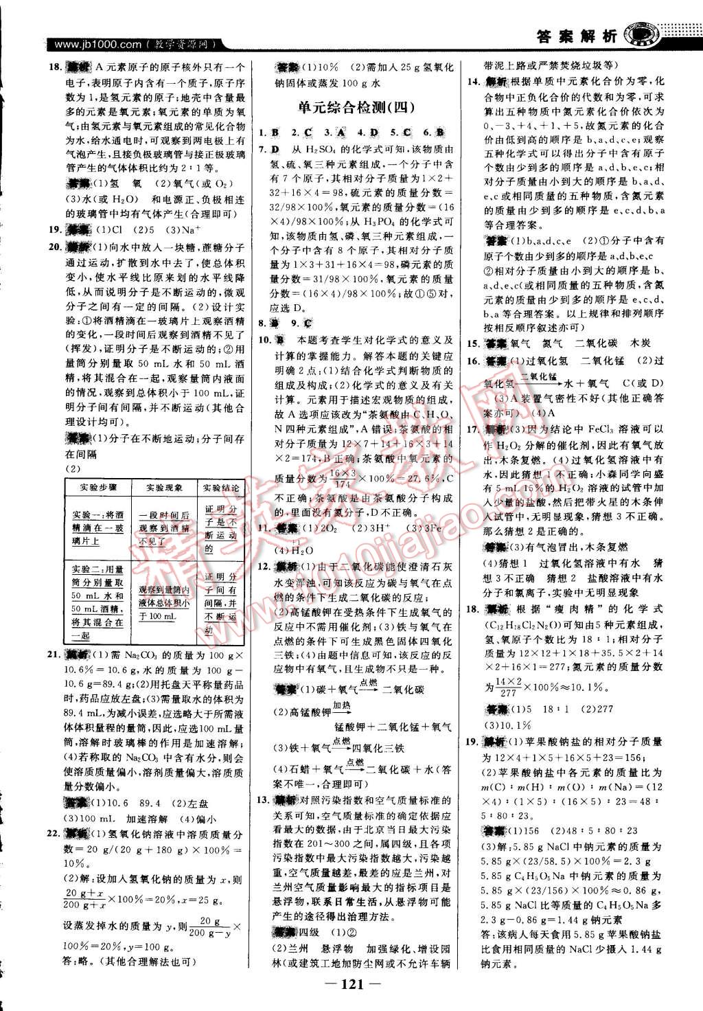 2014年世紀(jì)金榜百練百勝九年級(jí)化學(xué)上冊魯教版 第20頁