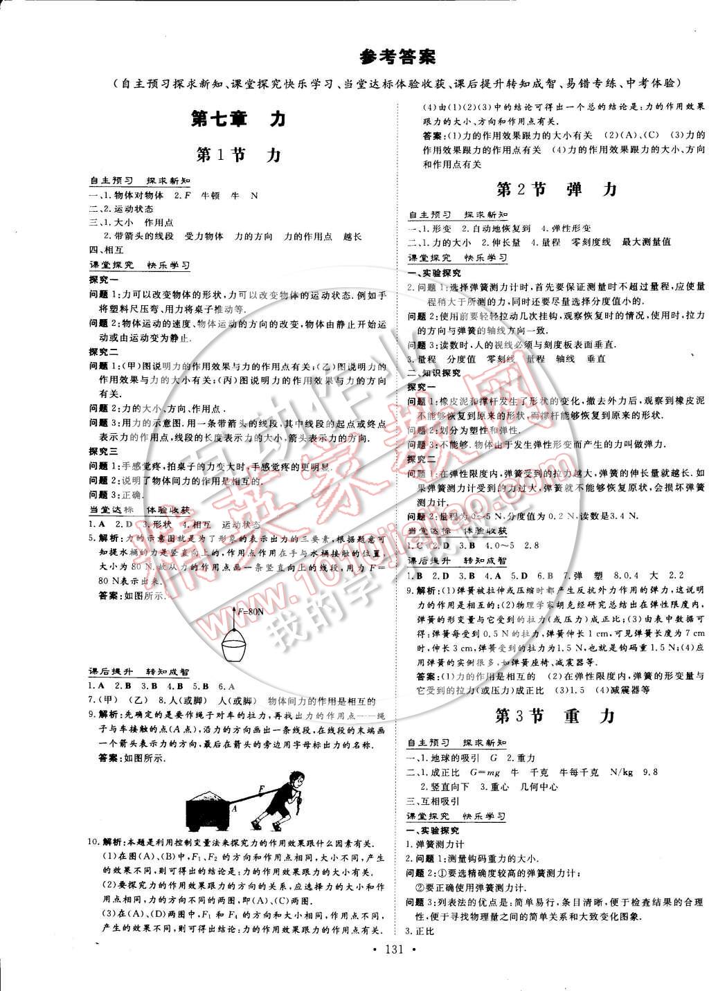 2015年初中同步学习导与练导学探究案八年级物理下册 第1页