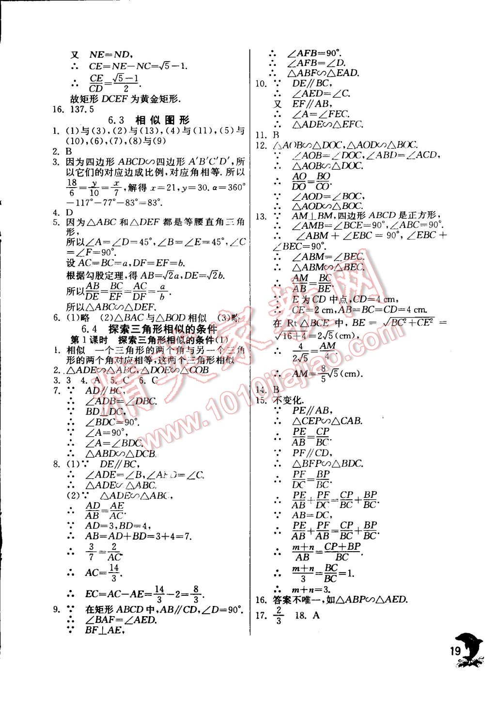 2015年實(shí)驗(yàn)班提優(yōu)訓(xùn)練九年級(jí)數(shù)學(xué)下冊(cè)蘇科版 第19頁(yè)