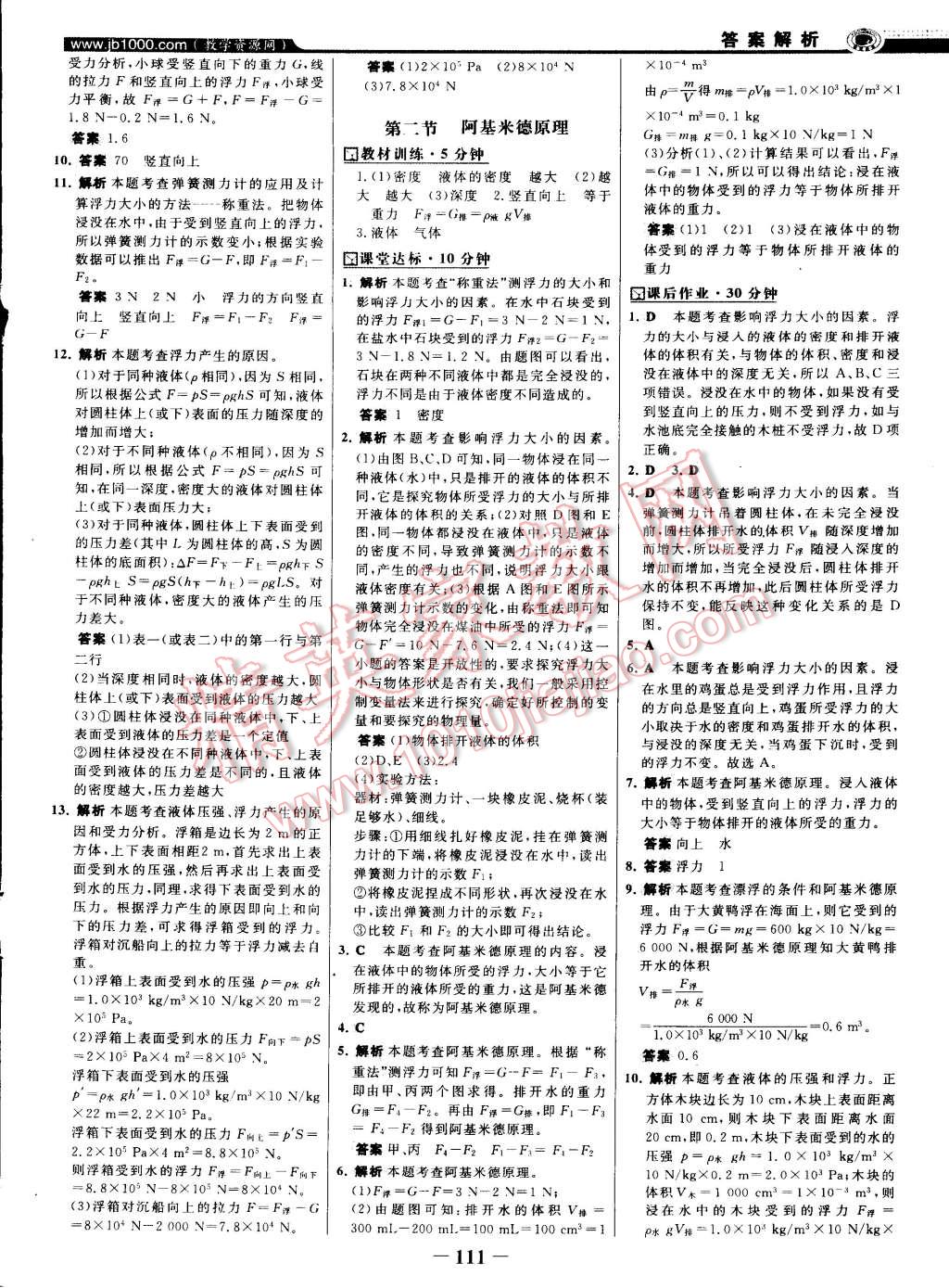 2015年世紀(jì)金榜百練百勝八年級(jí)物理下冊(cè)滬科版 第20頁(yè)