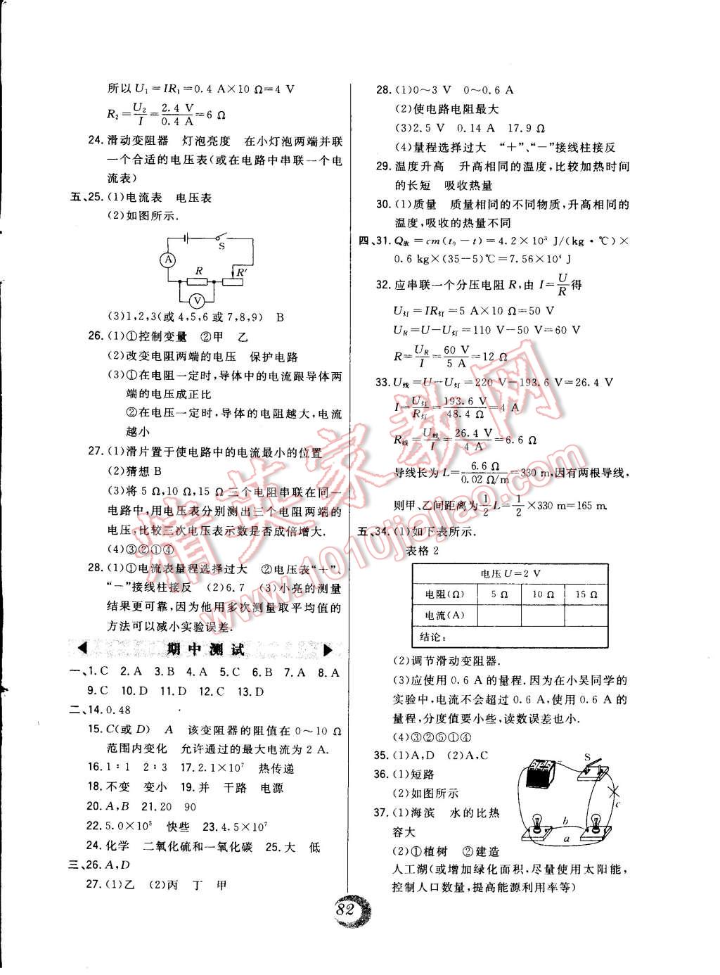 2014年北大绿卡九年级物理全一册人教版 第26页