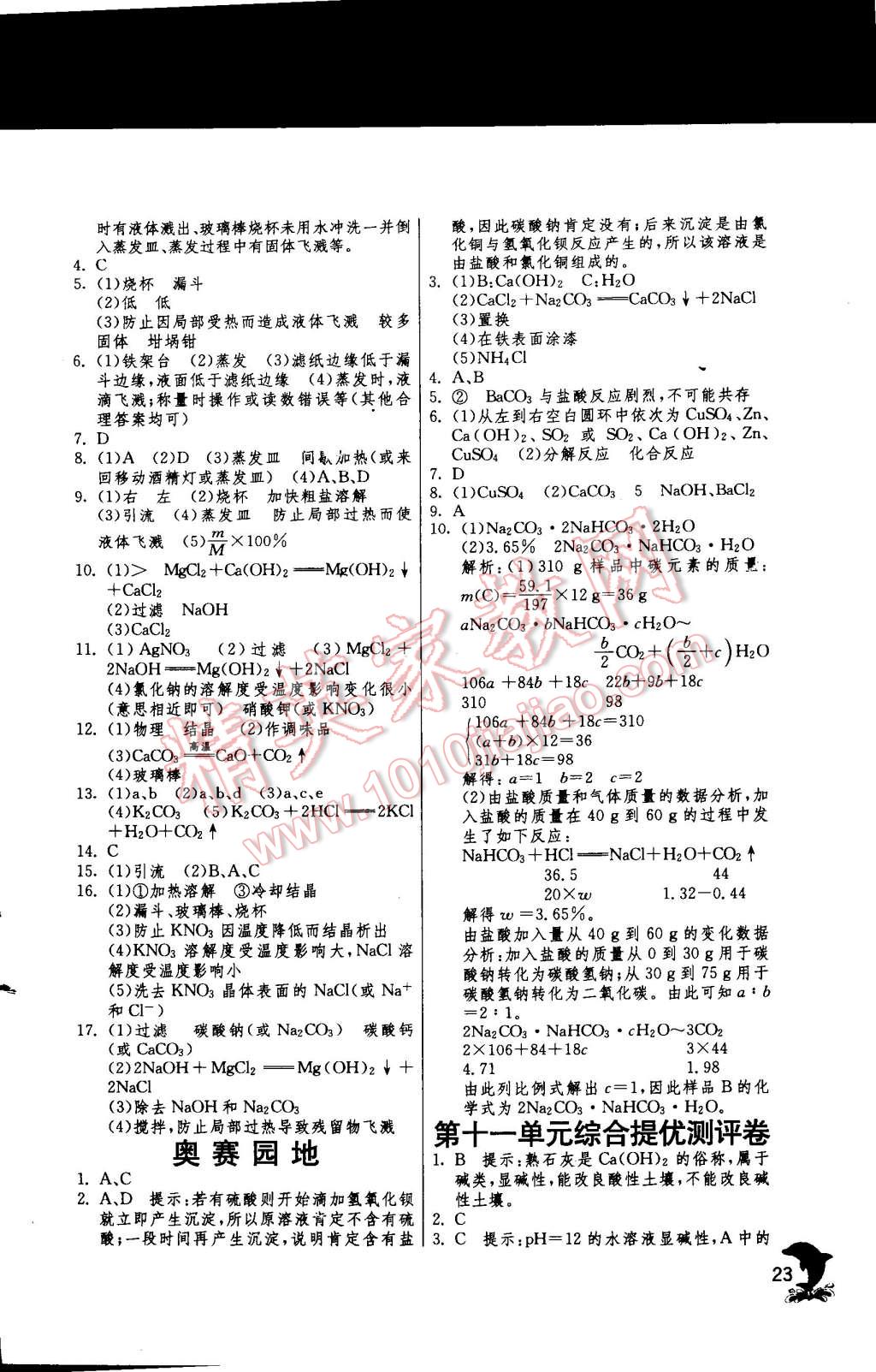 2015年实验班提优训练九年级化学下册人教版 第23页