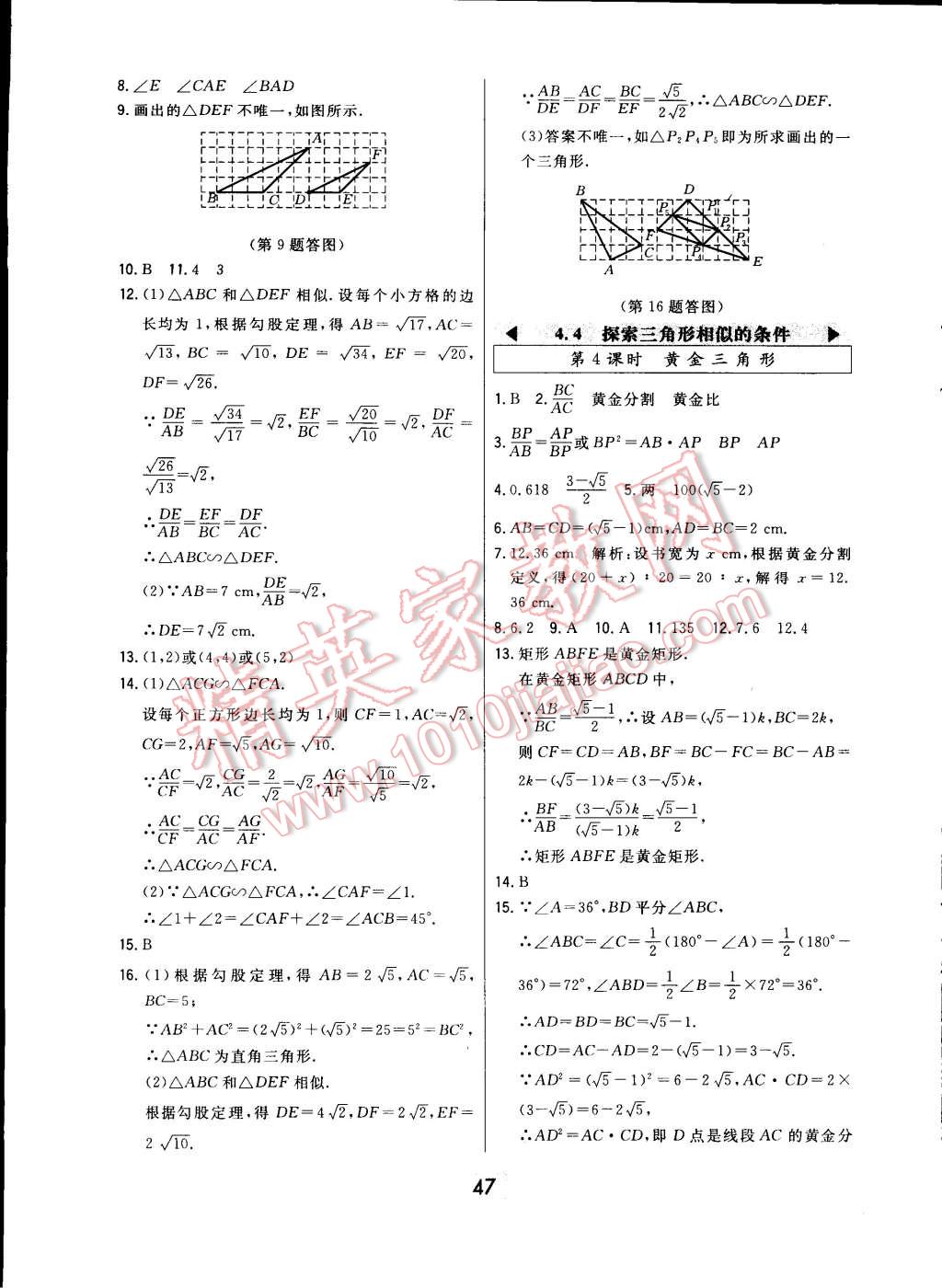 2014年北大绿卡九年级数学上册北师大版 第19页