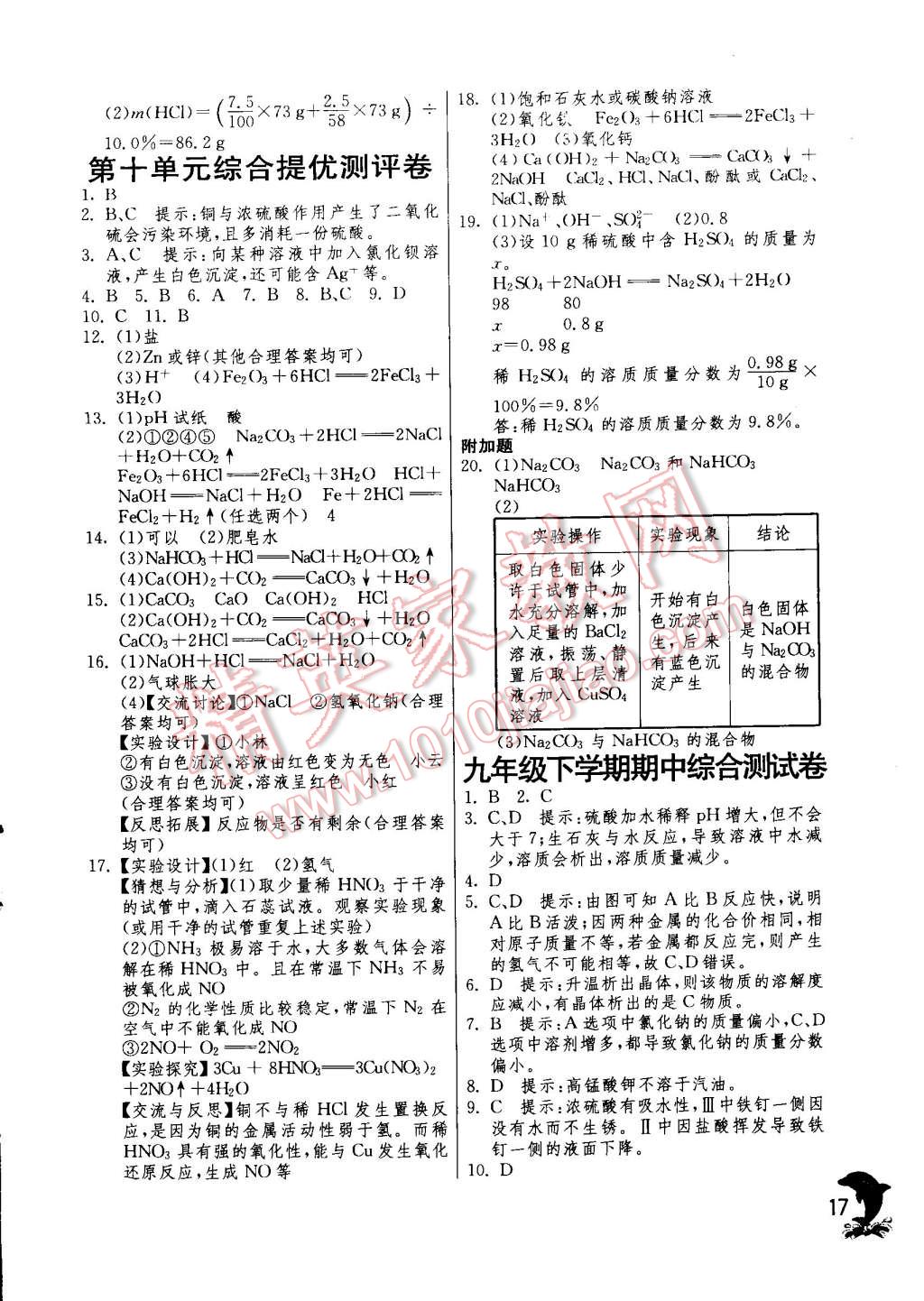 2015年实验班提优训练九年级化学下册人教版 第17页