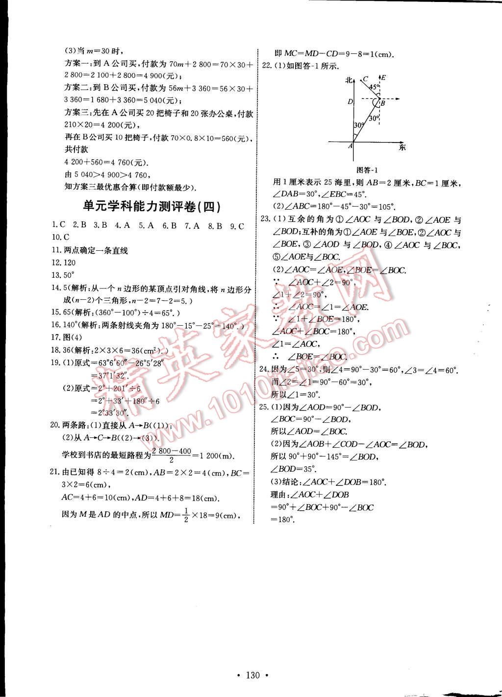 2014年能力培养与测试七年级数学上册人教版 第24页