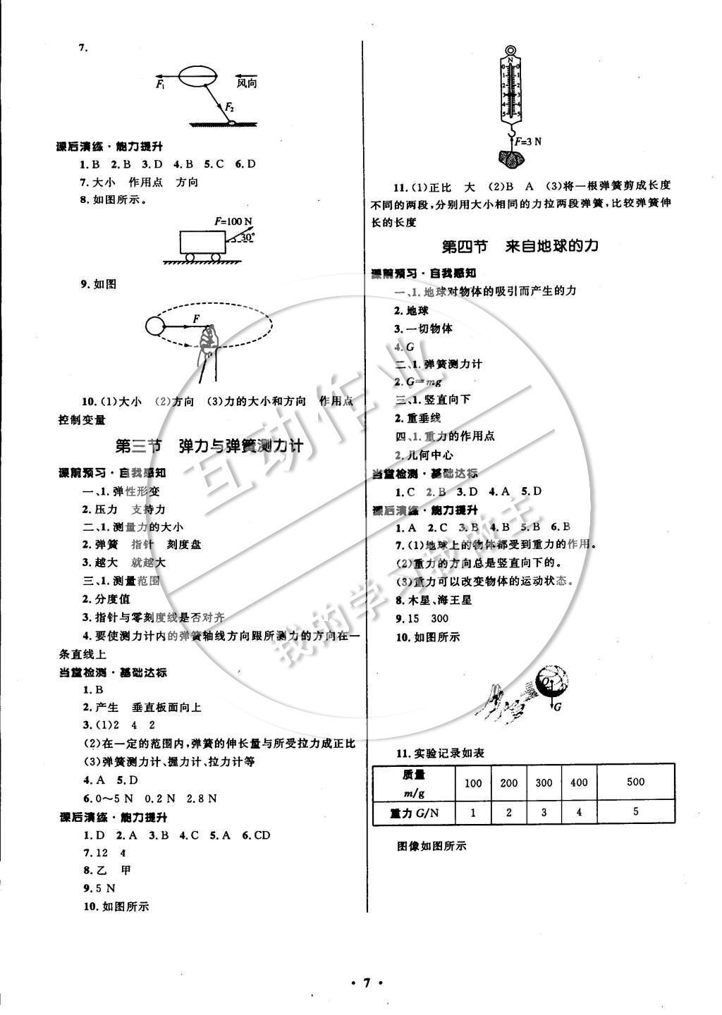 2014年初中同步測控全優(yōu)設(shè)計(jì)八年級物理全一冊滬科版 參考答案第10頁