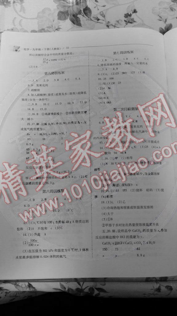 2015年新課程問(wèn)題解決導(dǎo)學(xué)方案九年級(jí)化學(xué)下冊(cè)人教版 第32頁(yè)