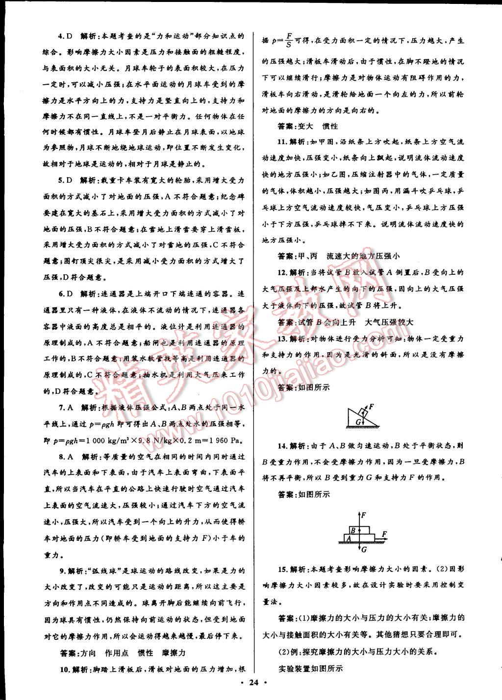 2015年初中同步測(cè)控全優(yōu)設(shè)計(jì)八年級(jí)物理下冊(cè)人教版 第6頁(yè)