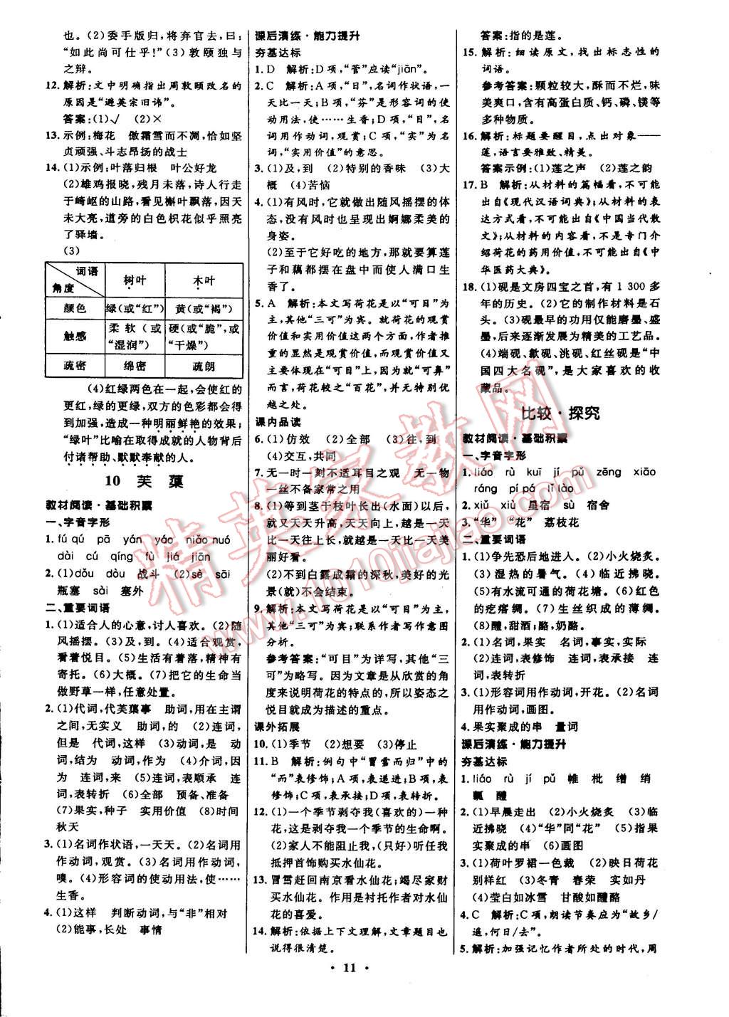 2015年初中同步測控全優(yōu)設(shè)計(jì)八年級語文下冊北師大版 第11頁