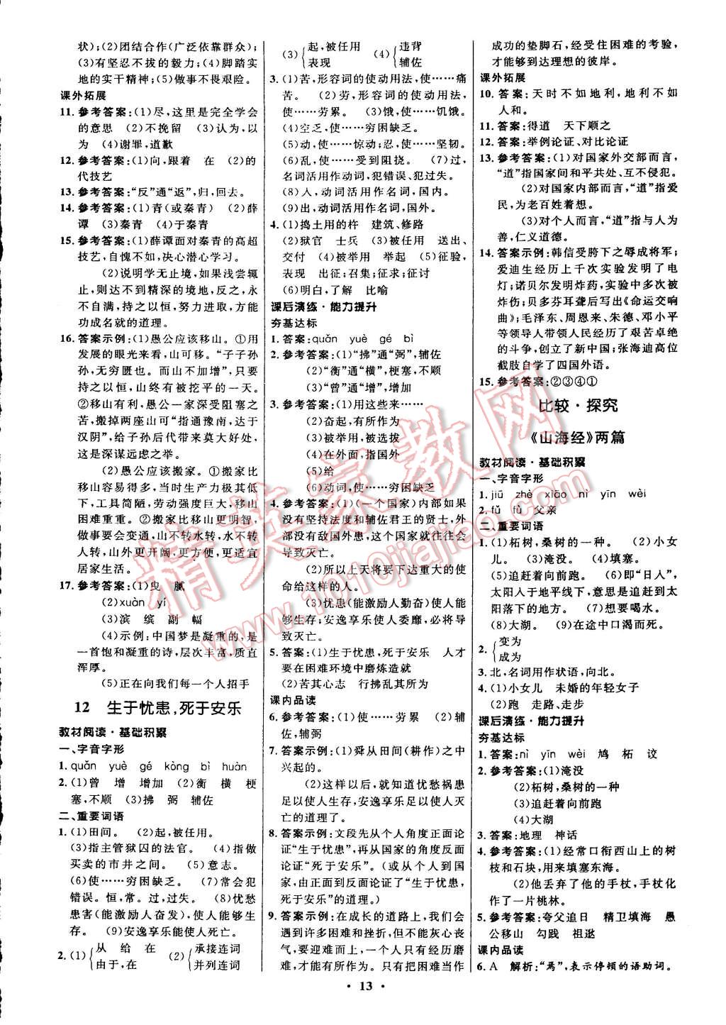 2015年初中同步測控全優(yōu)設(shè)計七年級語文下冊北師大版 第21頁