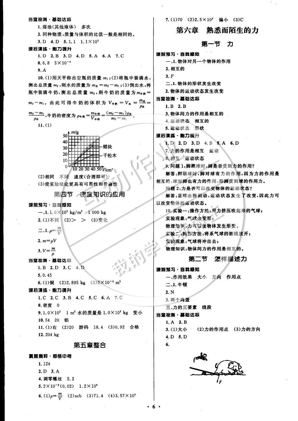 2014年初中同步測控全優(yōu)設(shè)計(jì)八年級物理全一冊滬科版 參考答案第9頁