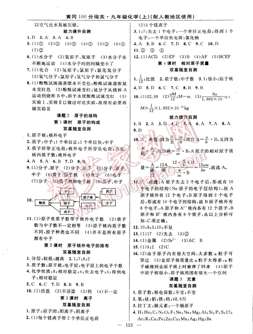 2014年黃岡100分闖關(guān)一課一測九年級化學(xué)上冊人教版 第5頁