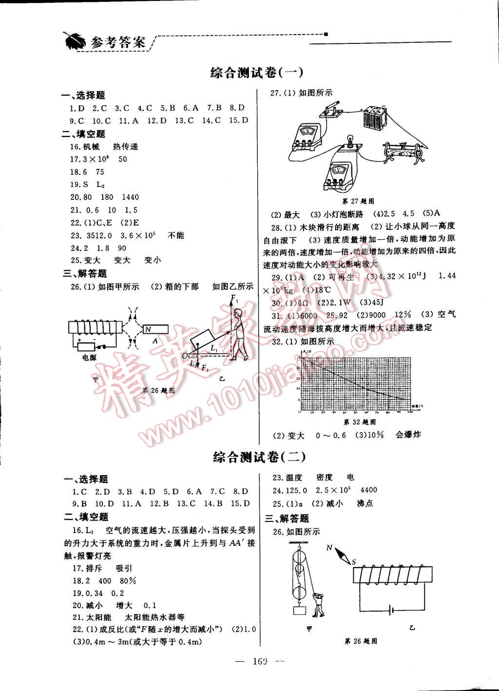 2014年同步輔導與能力訓練階段綜合測試卷集九年級物理全一冊蘇科版 第13頁