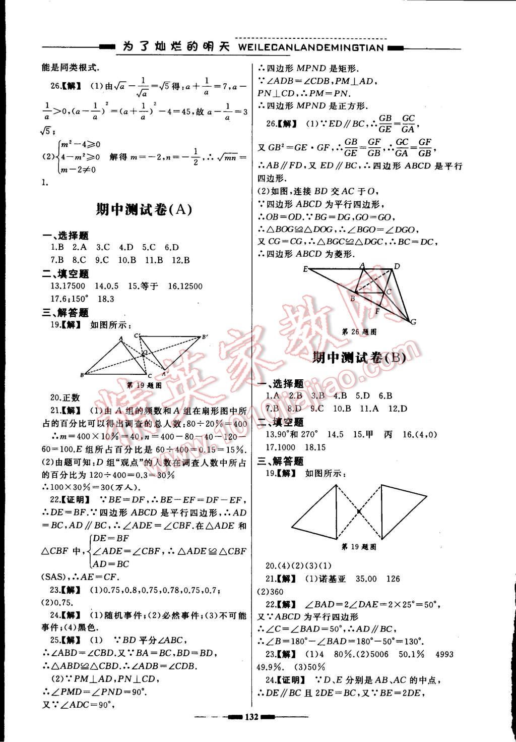 2015年同步輔導(dǎo)與能力訓(xùn)練階段綜合測(cè)試卷集八年級(jí)數(shù)學(xué)下冊(cè)蘇科版 第12頁(yè)