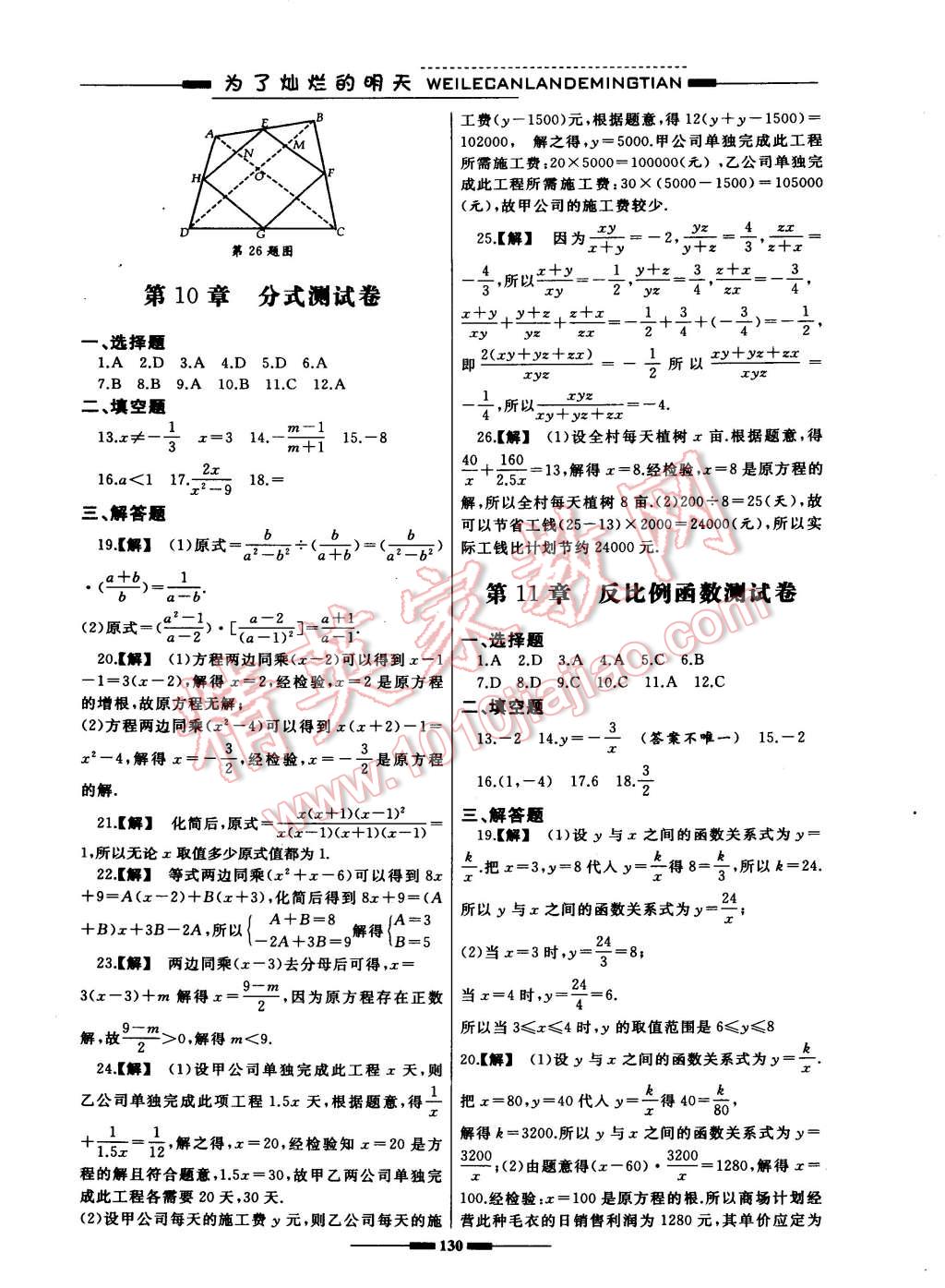 2015年同步輔導(dǎo)與能力訓(xùn)練階段綜合測(cè)試卷集八年級(jí)數(shù)學(xué)下冊(cè)蘇科版 第10頁