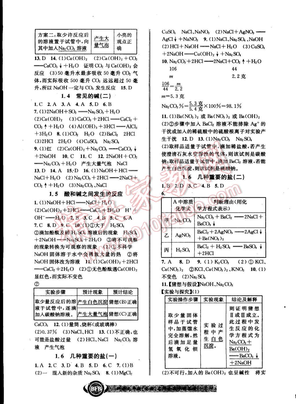 2014年名師金典BFB初中課時(shí)優(yōu)化九年級(jí)科學(xué)全一冊(cè) 第2頁(yè)