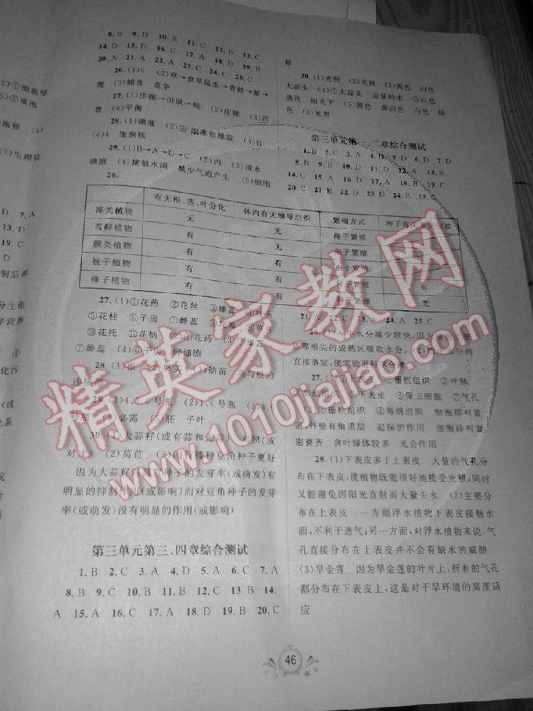 2014年新课程学习与测评单元双测七年级生物上册 第2页