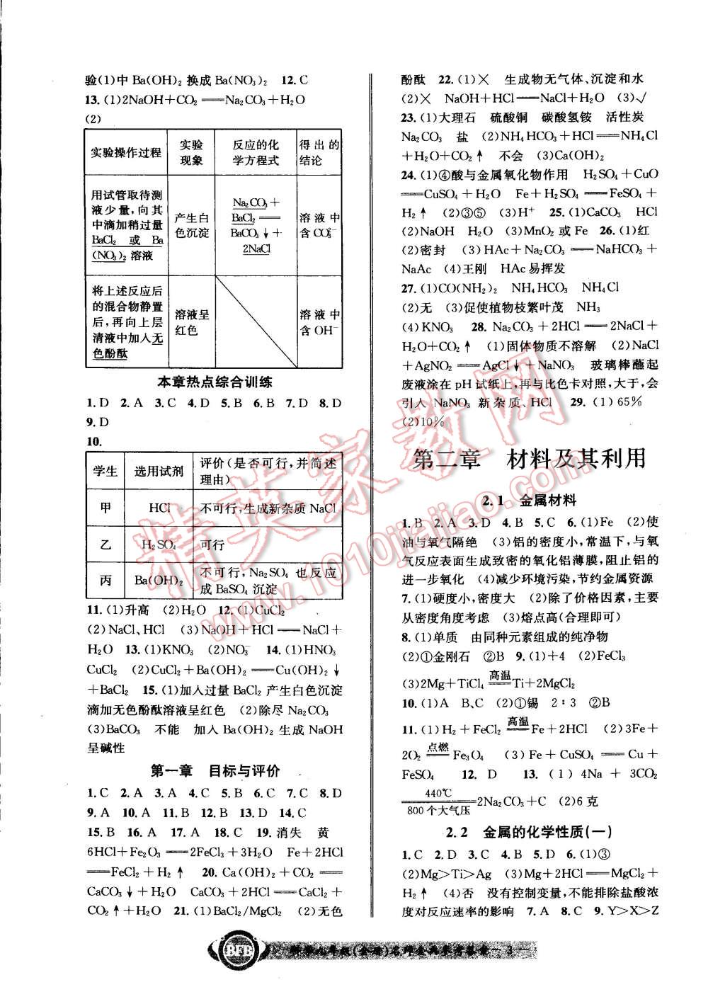 2014年名師金典BFB初中課時(shí)優(yōu)化九年級(jí)科學(xué)全一冊 第3頁