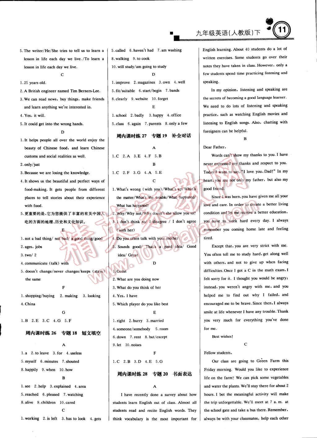 2015年轻巧夺冠周测月考直通中考九年级英语下册人教版 第10页