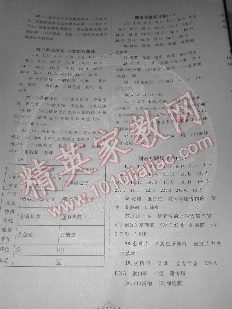 2014年新课程学习与测评单元双测七年级生物上册 第3页