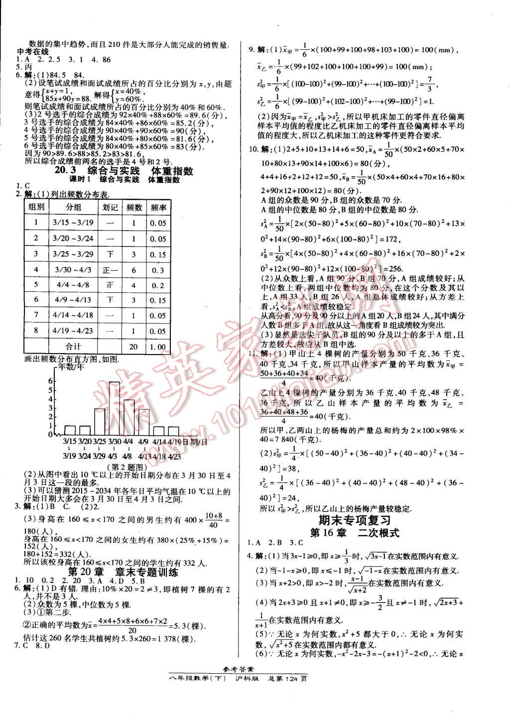 2015年高效課時通10分鐘掌控課堂八年級數(shù)學(xué)下冊滬科版 第14頁