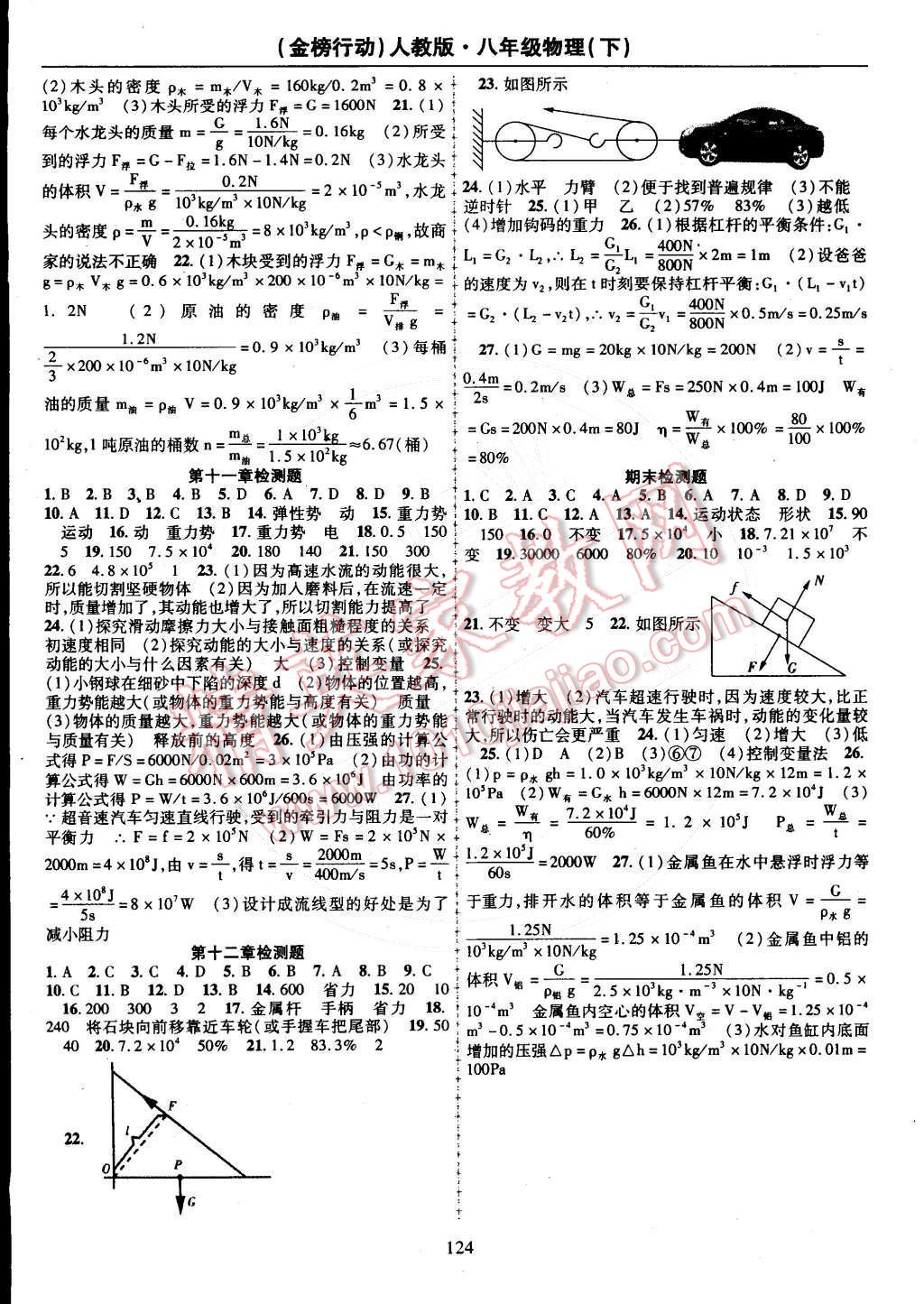 2015年金榜行動八年級物理下冊人教版 第8頁