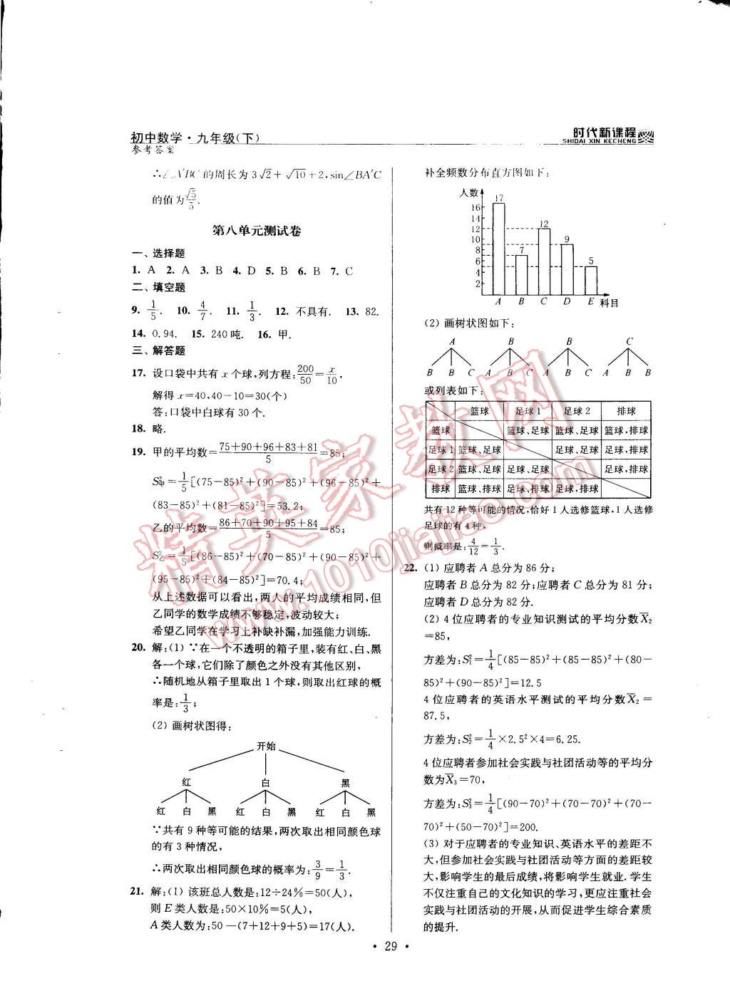 2015年時代新課程初中數(shù)學(xué)九年級下冊蘇科版 第29頁